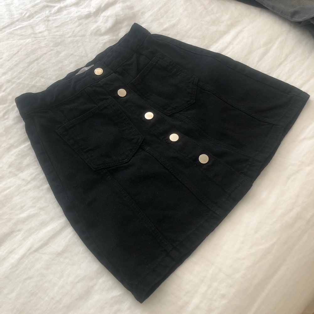 Zara black denim skirt